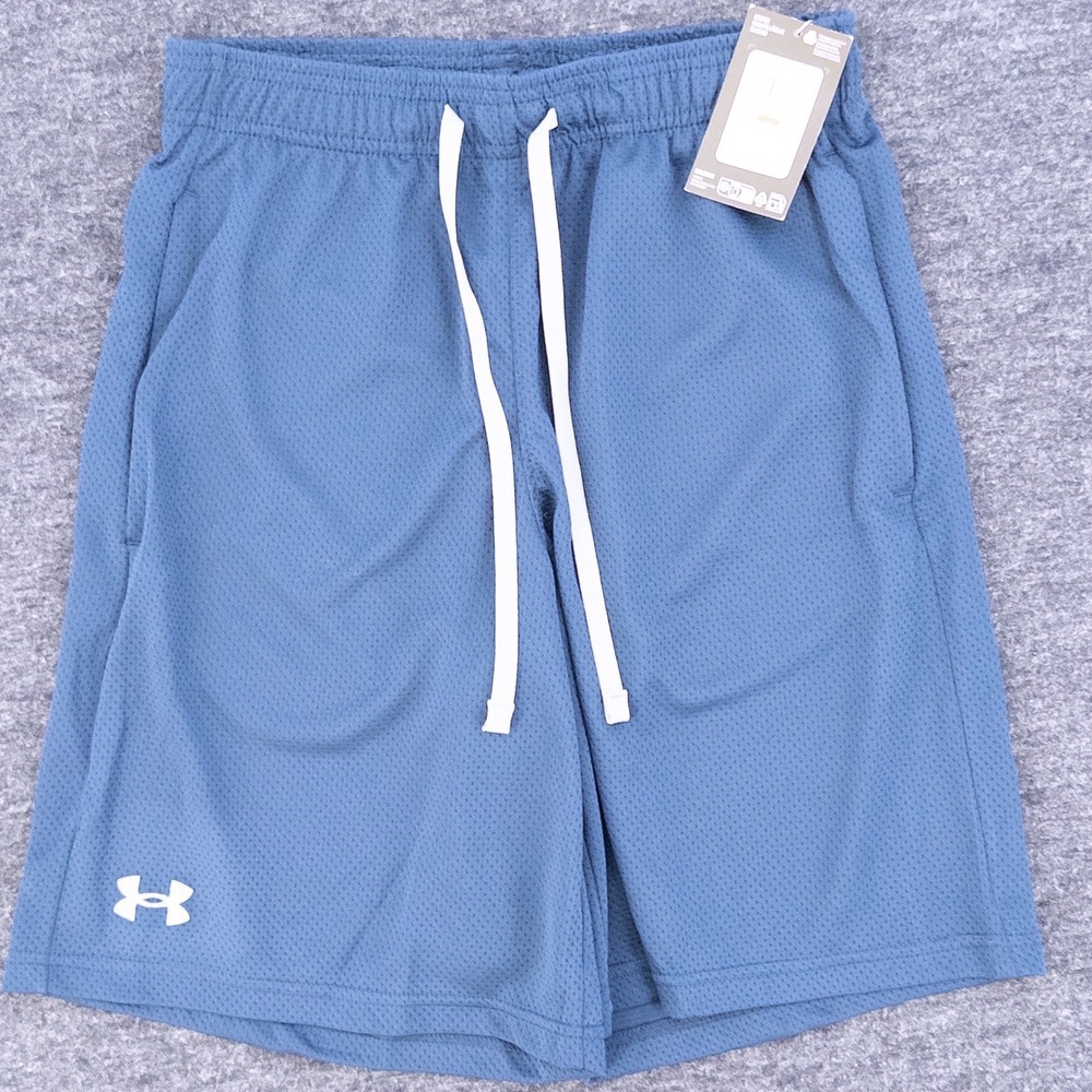 Under Armour Tech Mesh Shorts Mens Small Blue Athletic Pockets Brand New